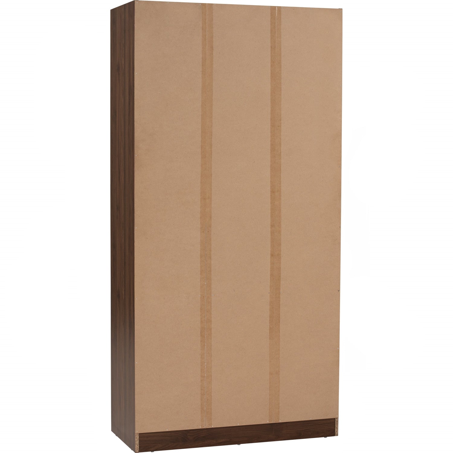 Mando 3 door wardrobe in Walnut colour body and handle, Black colour door.