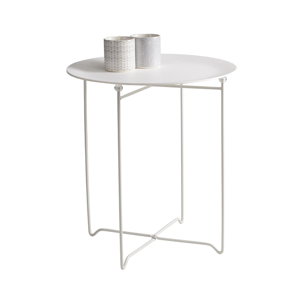 Xever occasional table in White plastic top with Matt White Epoxy leg
