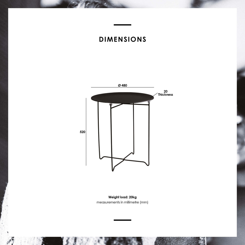 Xever occasional table in Black plastic top with Matt Black Epoxy leg