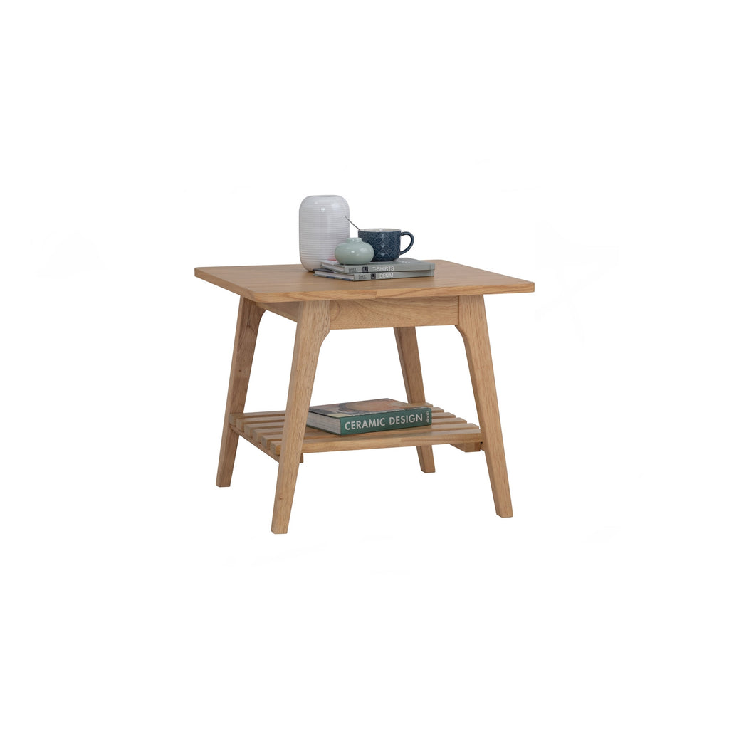Harper side table in Oak veneer top, Natural colour leg