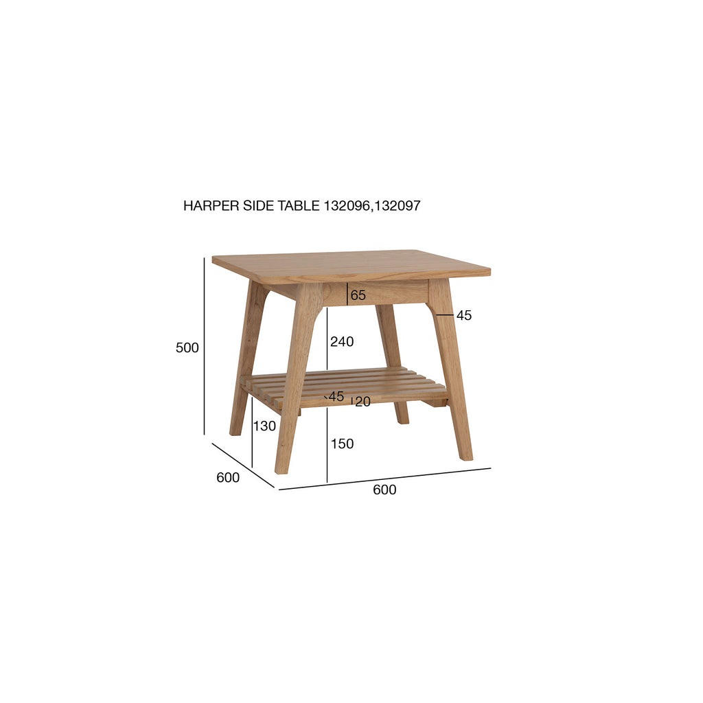 Harper side table in Walnut veneer top, Cocoa colour leg.