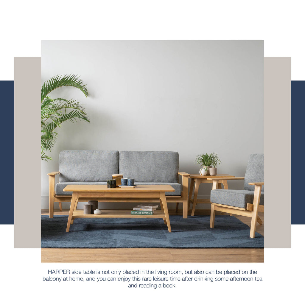 Harper side table in Walnut veneer top, Cocoa colour leg.