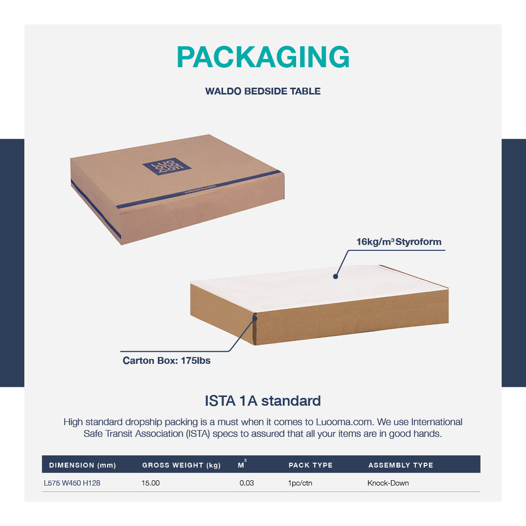 Waldo Bedside Table in Wotan Oak melamine top with Matt Black Epoxy colour leg