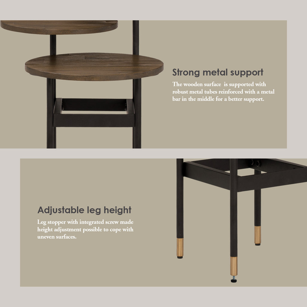 Hamilton Side Table with Toffee colour top, Sand Black colour leg.