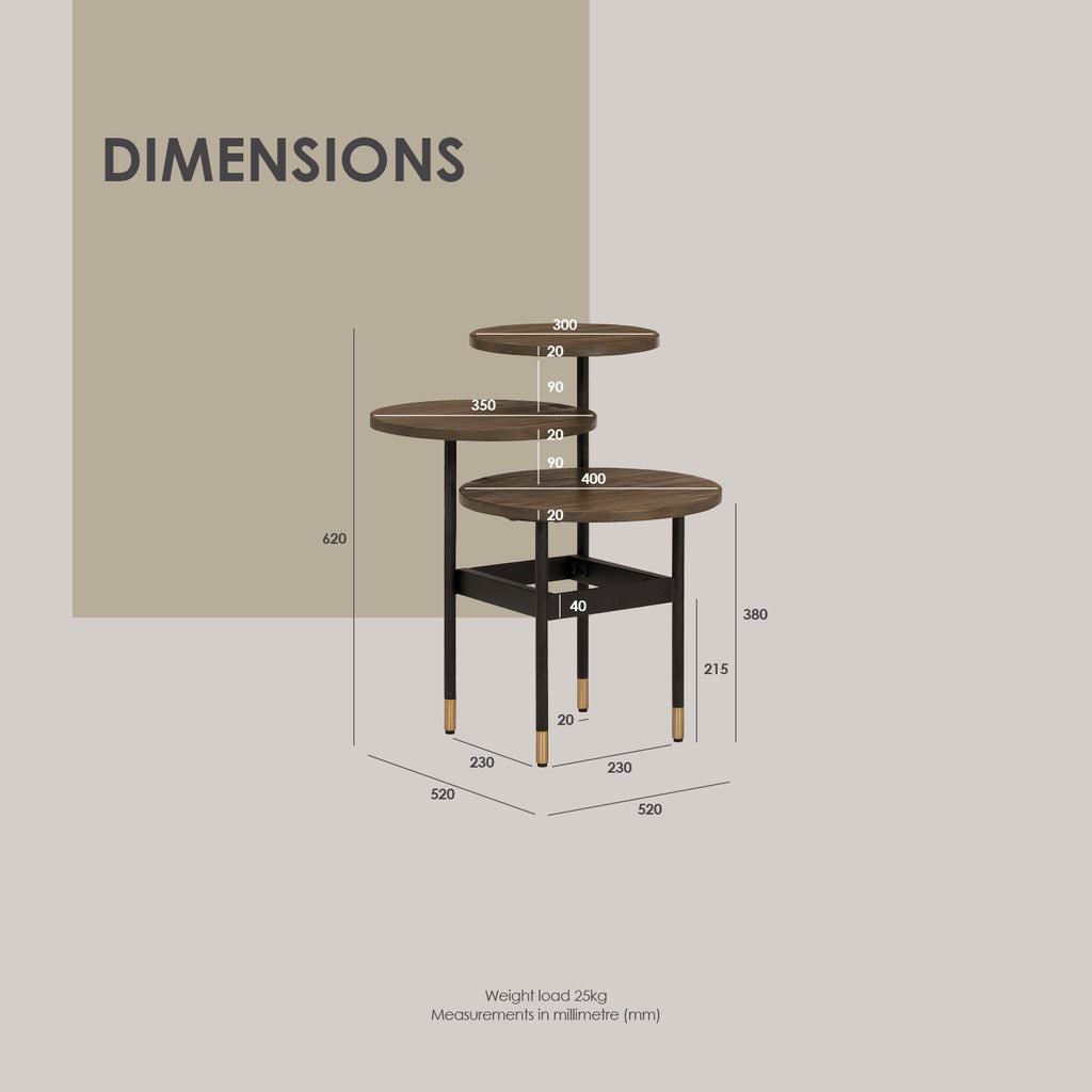 Hamilton Side Table with Toffee colour top, Sand Black colour leg.