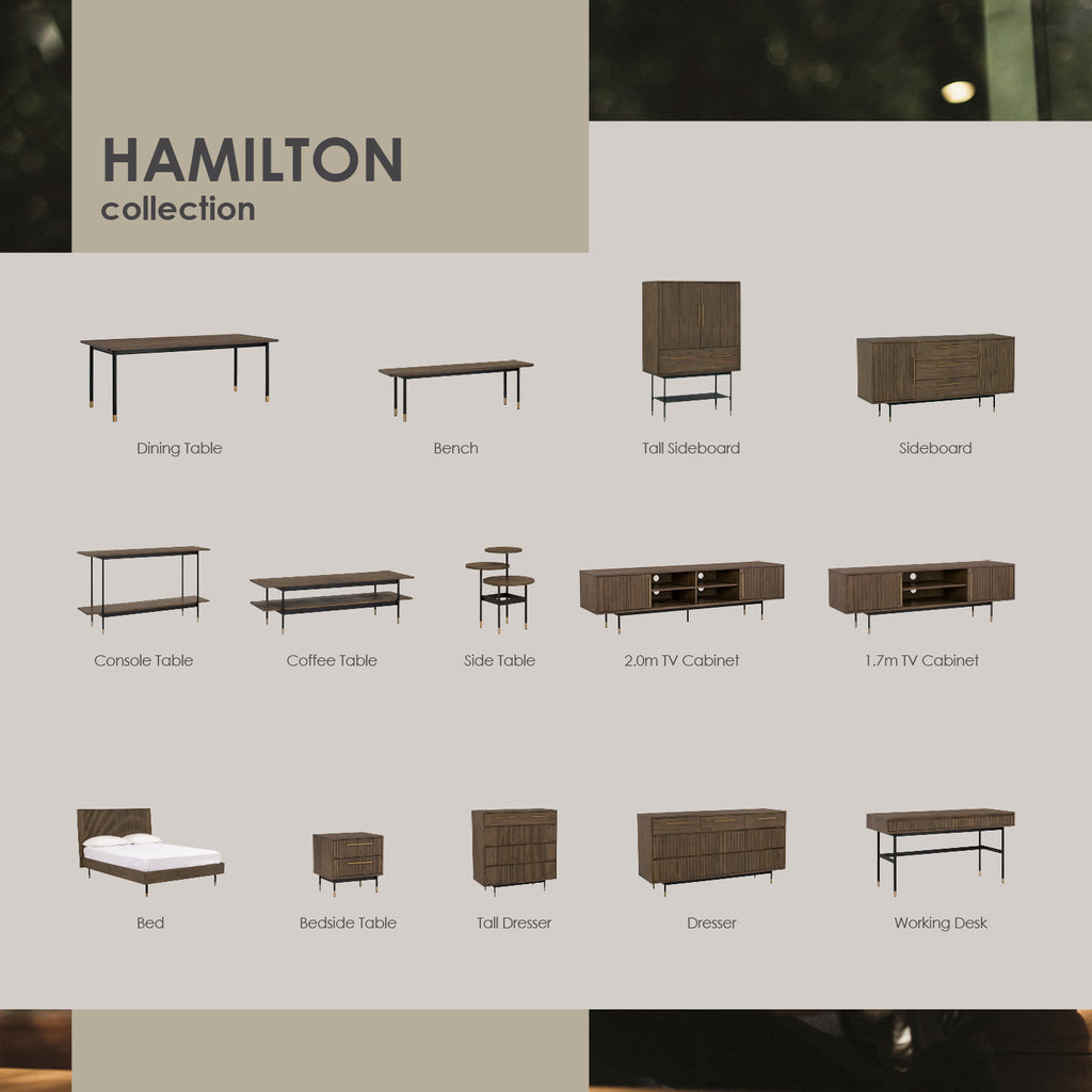 Hamilton Side Table with Toffee colour top, Sand Black colour leg.