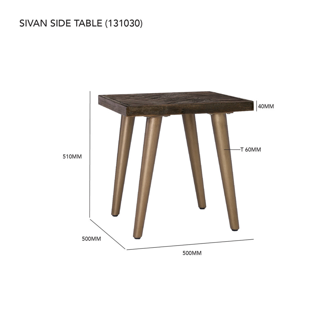 Sivan Side Table with Dijon colour leg, Chocolate Tyrolean Beech body