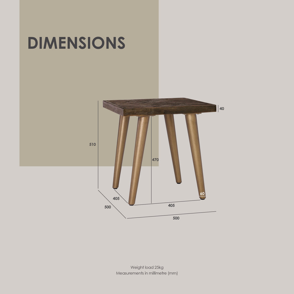 Sivan Side Table with Dijon colour leg, Chocolate Tyrolean Beech body