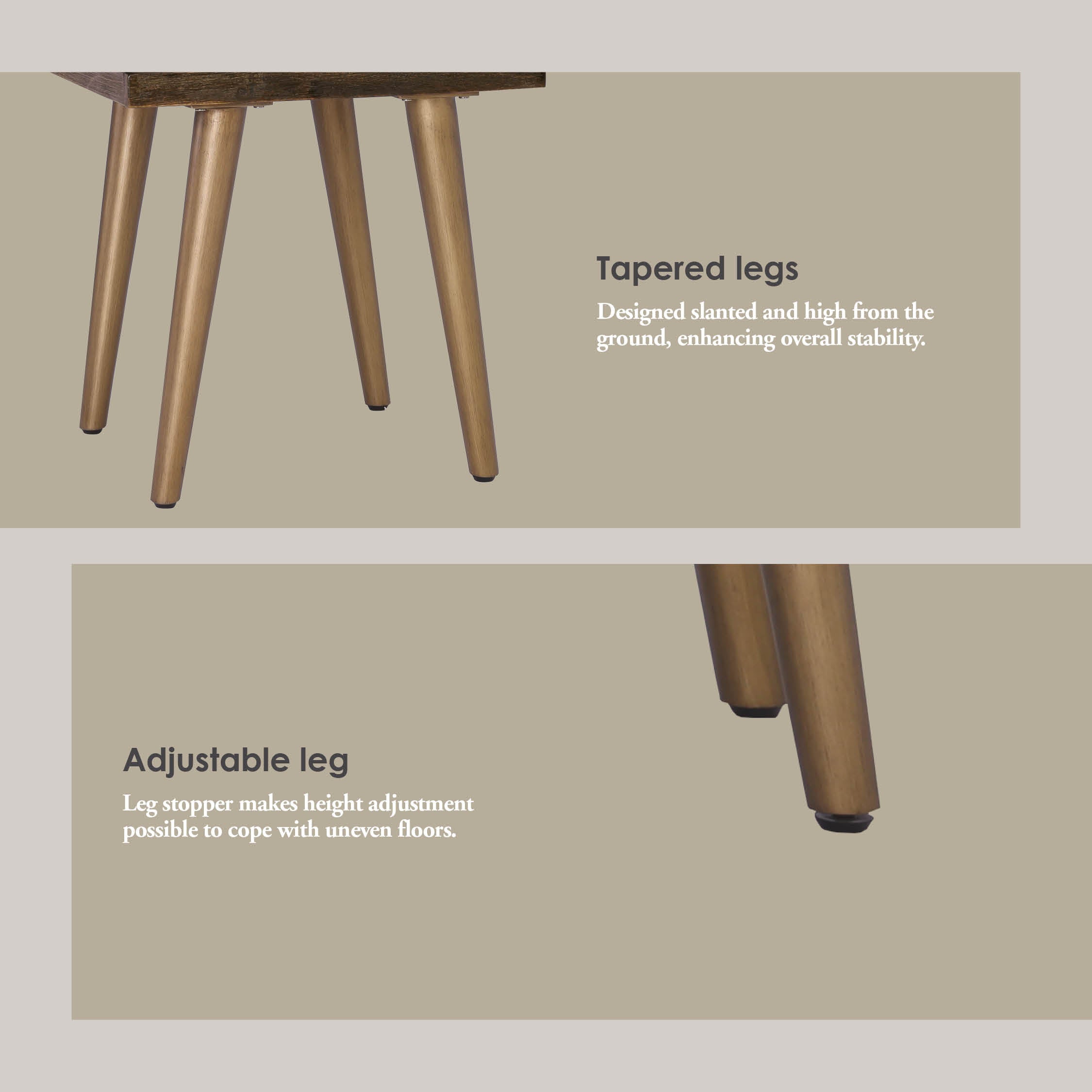 Sivan Side Table with Dijon colour leg, Chocolate Tyrolean Beech body