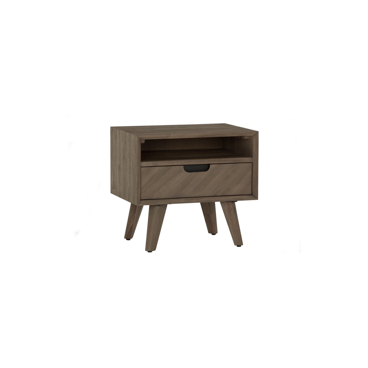 Torrell Bedside Table With 1 Drawer in Woodline Mocha colour.