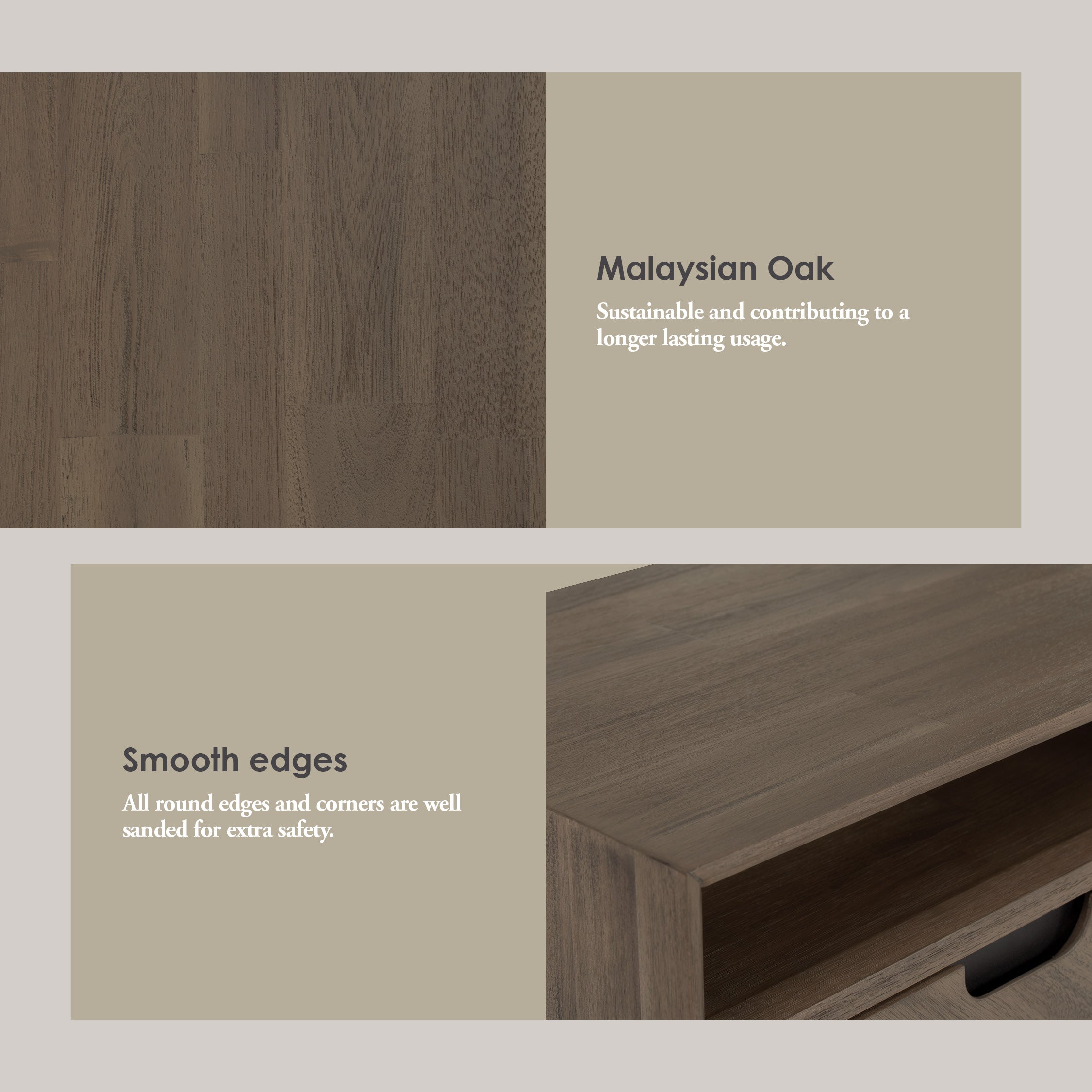 Torrell Bedside Table With 1 Drawer in Woodline Mocha colour.