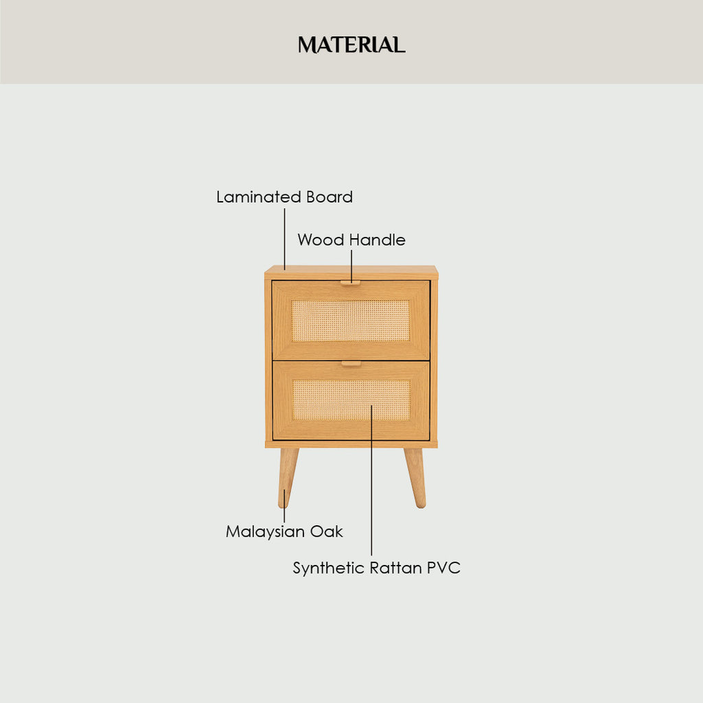 Dudley side table in Oak colour top, Natural colour leg