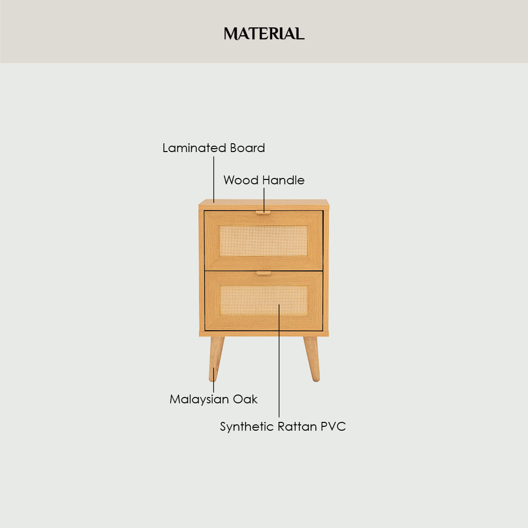 Dudley side table in Oak colour top, Natural colour leg