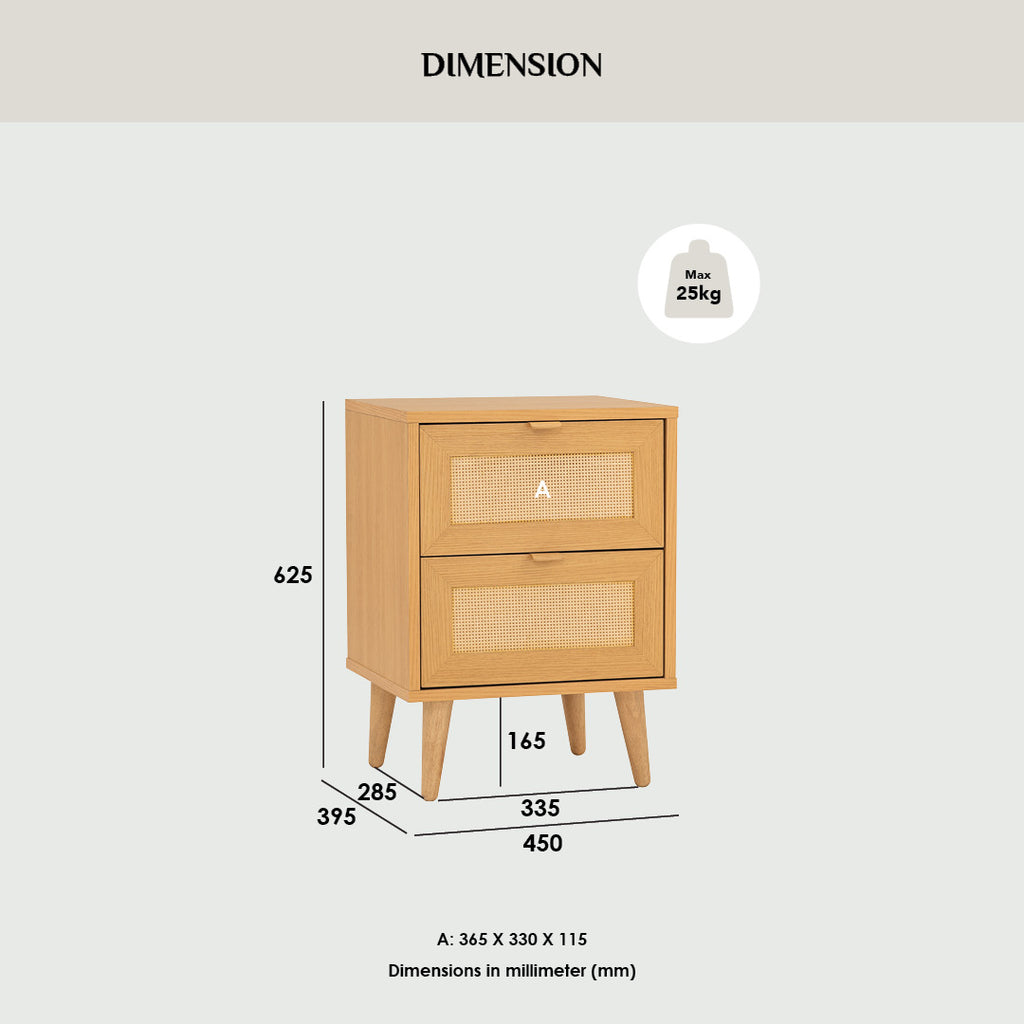 Dudley side table in Oak colour top, Natural colour leg