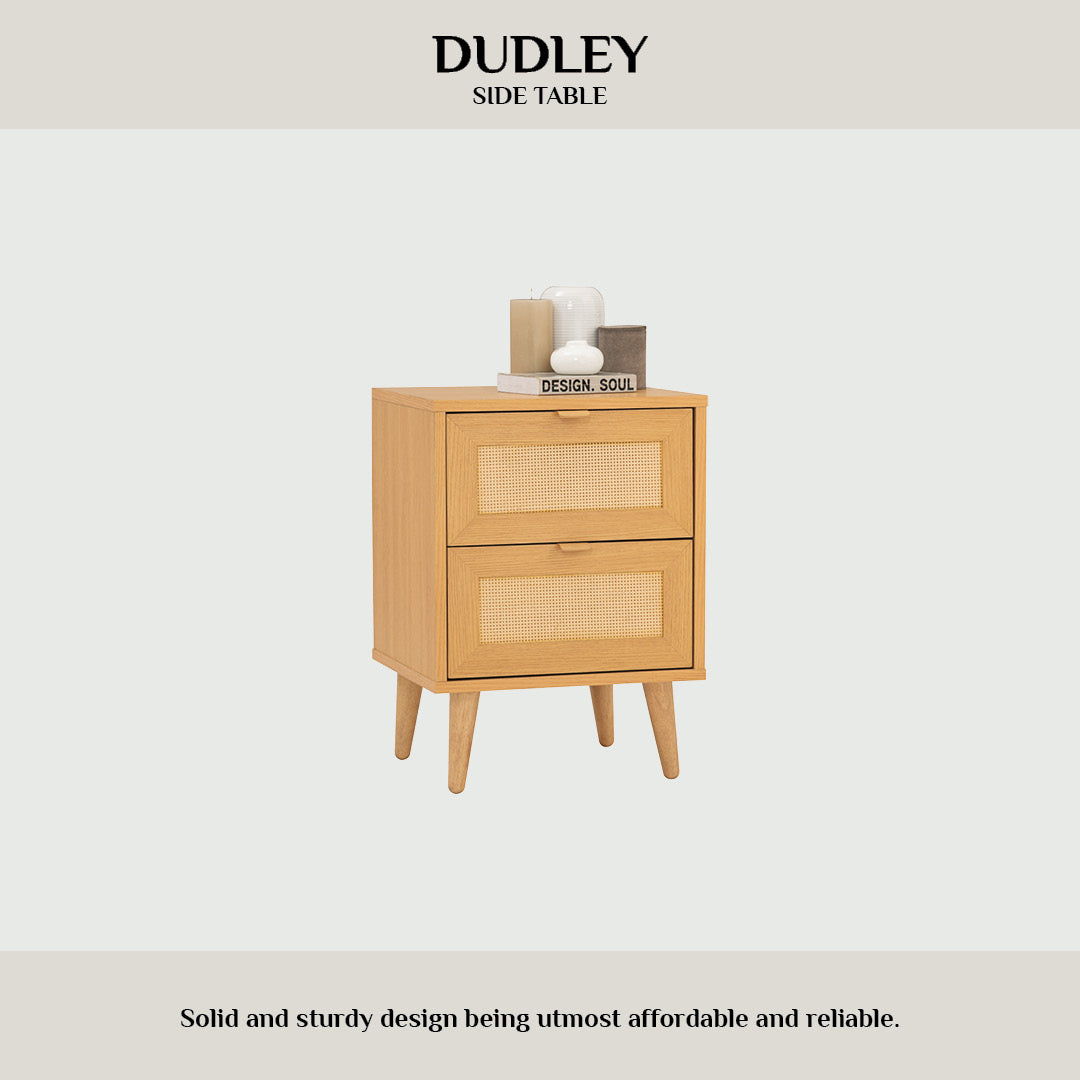 Dudley side table in Oak colour top, Natural colour leg
