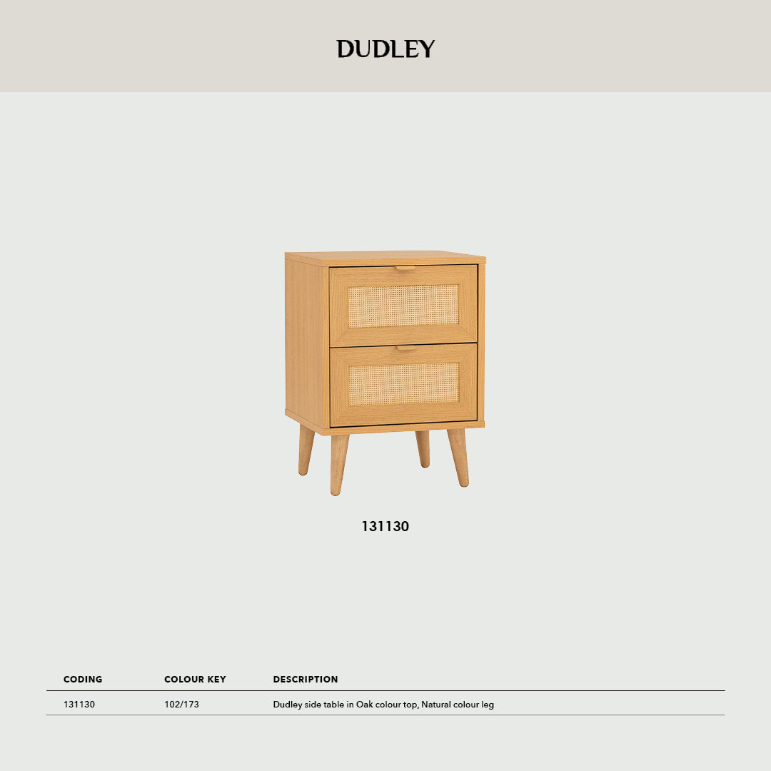 Dudley side table in Oak colour top, Natural colour leg