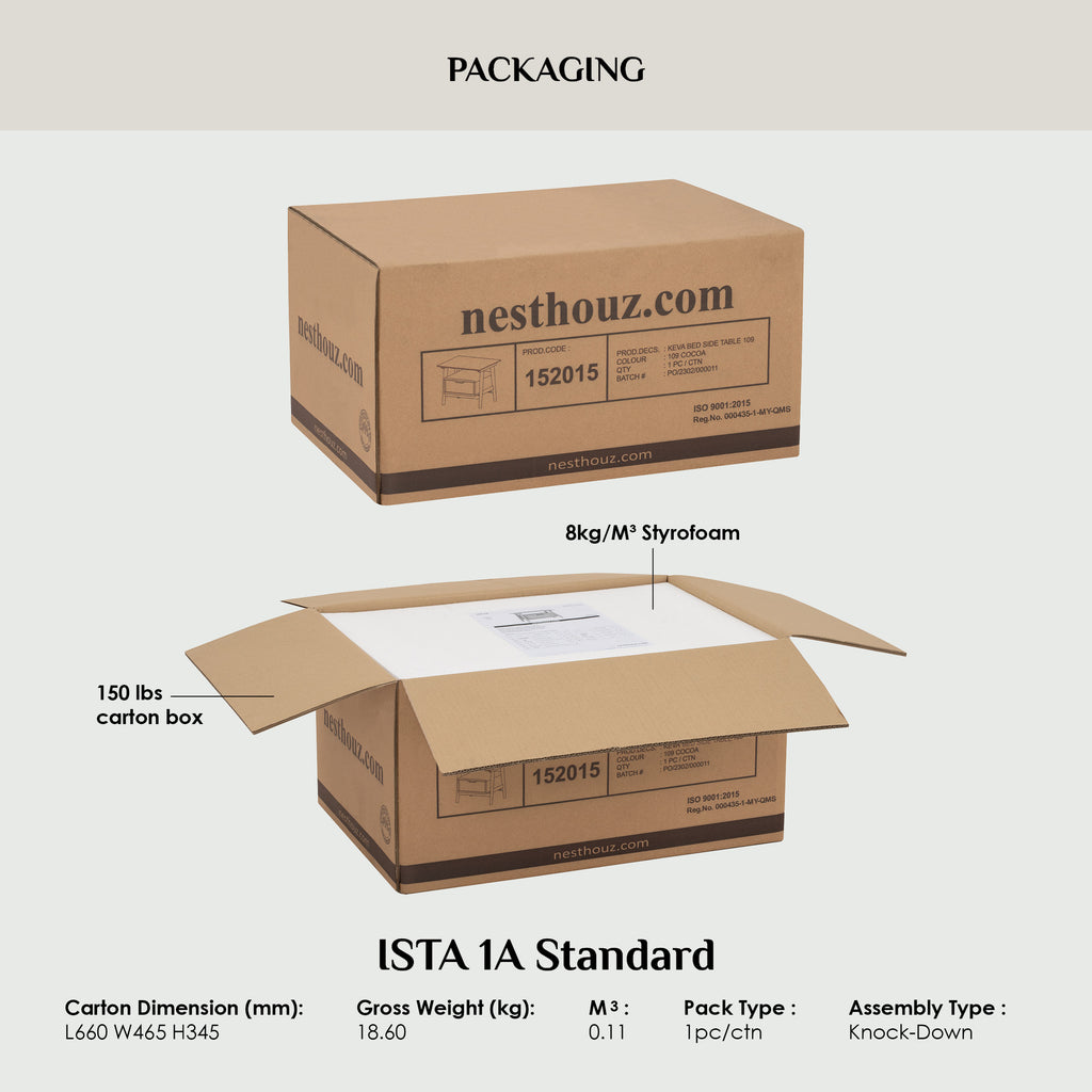 Keva bedside table in Natural colour.