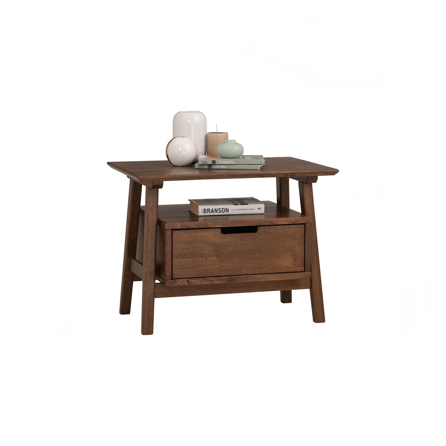 Keva bedside table in Cocoa colour.