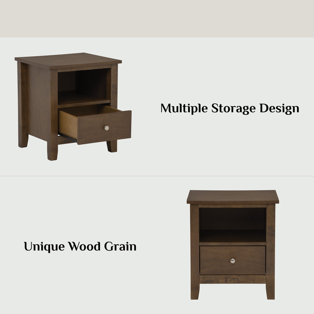 Laide bedside table in Cocoa colour.