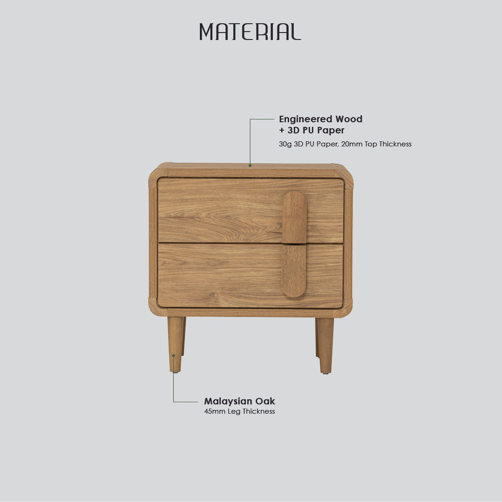 Lome side table in Natural colour leg, Oak colour top.