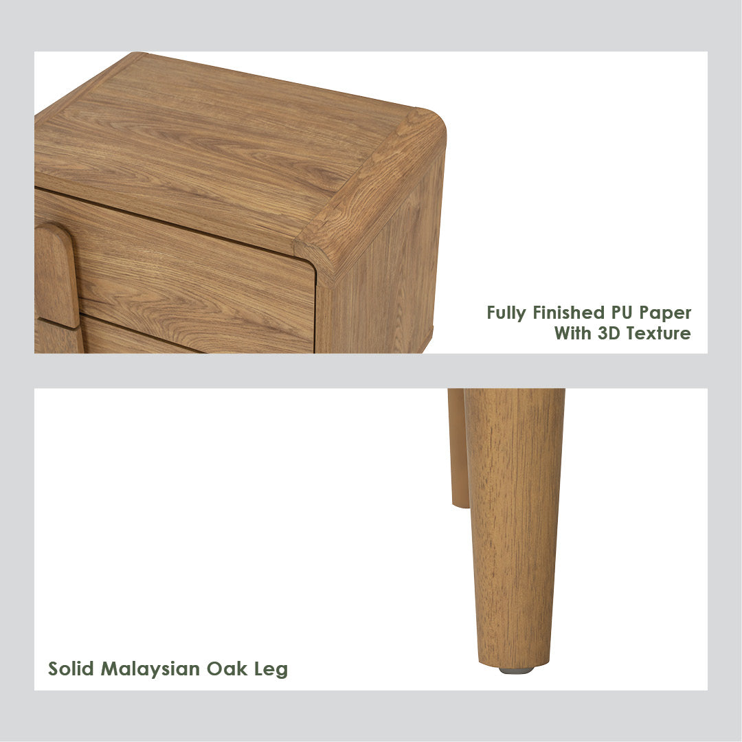 Lome side table in Natural colour leg, Oak colour top.