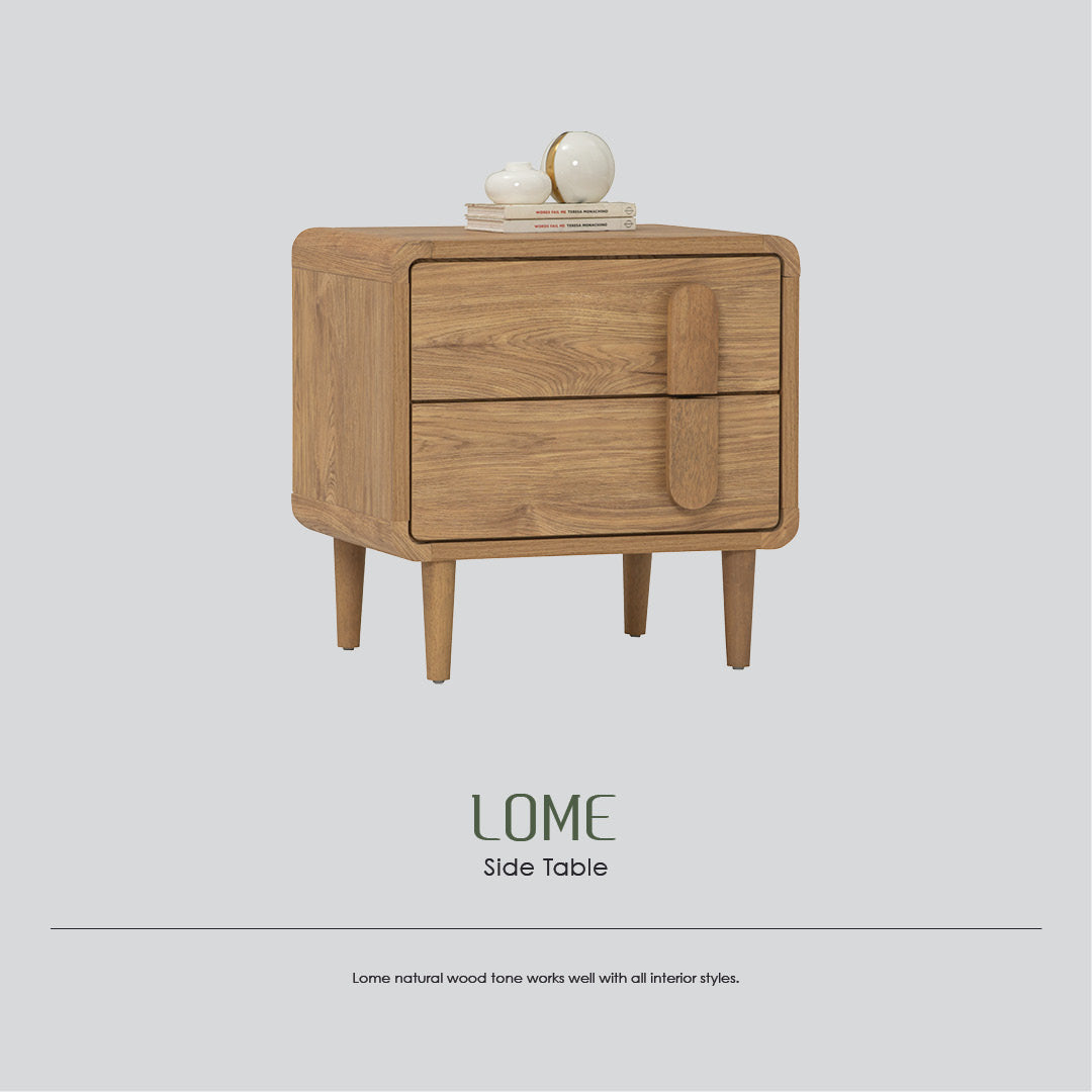 Lome side table in Natural colour leg, Oak colour top.