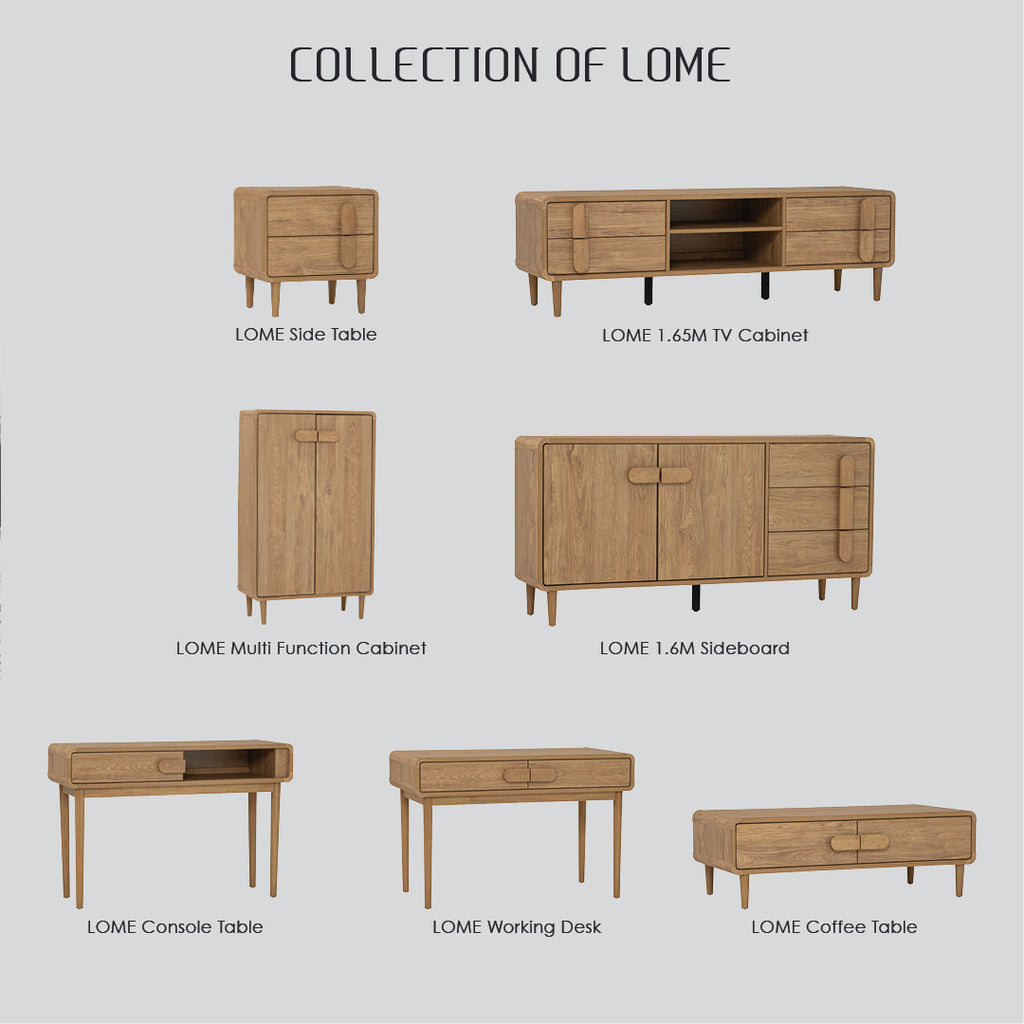 Lome side table in Natural colour leg, Oak colour top.