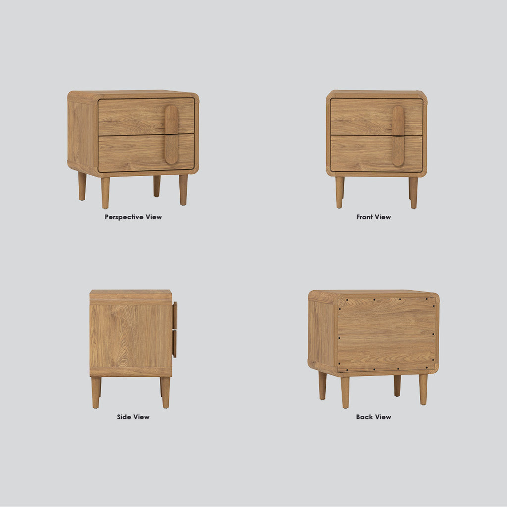 Lome side table in Natural colour leg, Oak colour top.