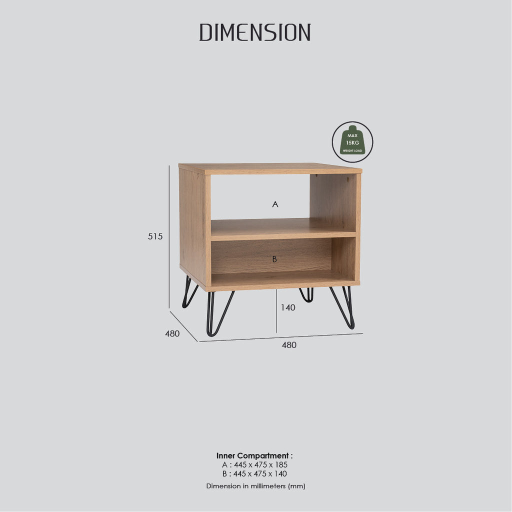 Samos side table in Matt Black Epoxy colour leg, Walnut colour top.