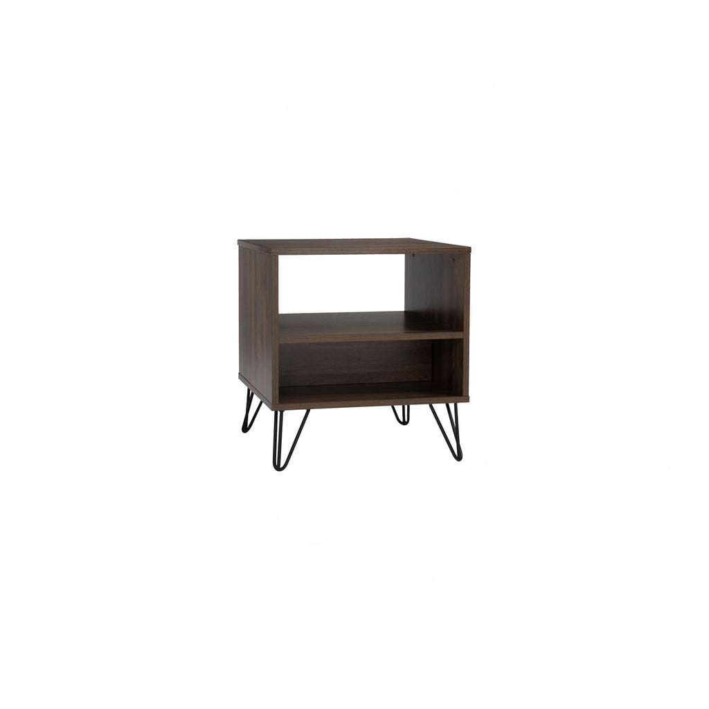 Samos side table in Matt Black Epoxy colour leg, Walnut colour top.