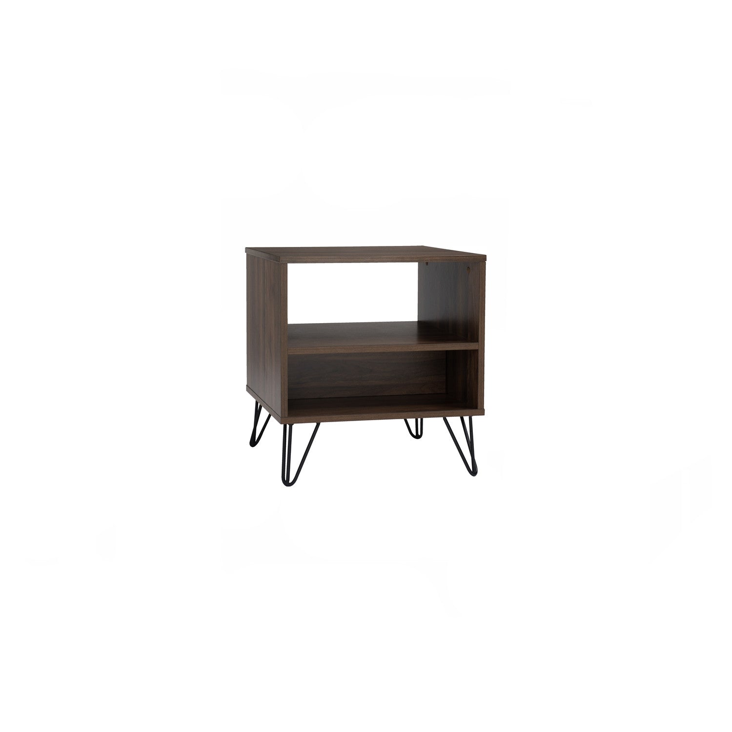 Samos side table in Matt Black Epoxy colour leg, Walnut colour top.