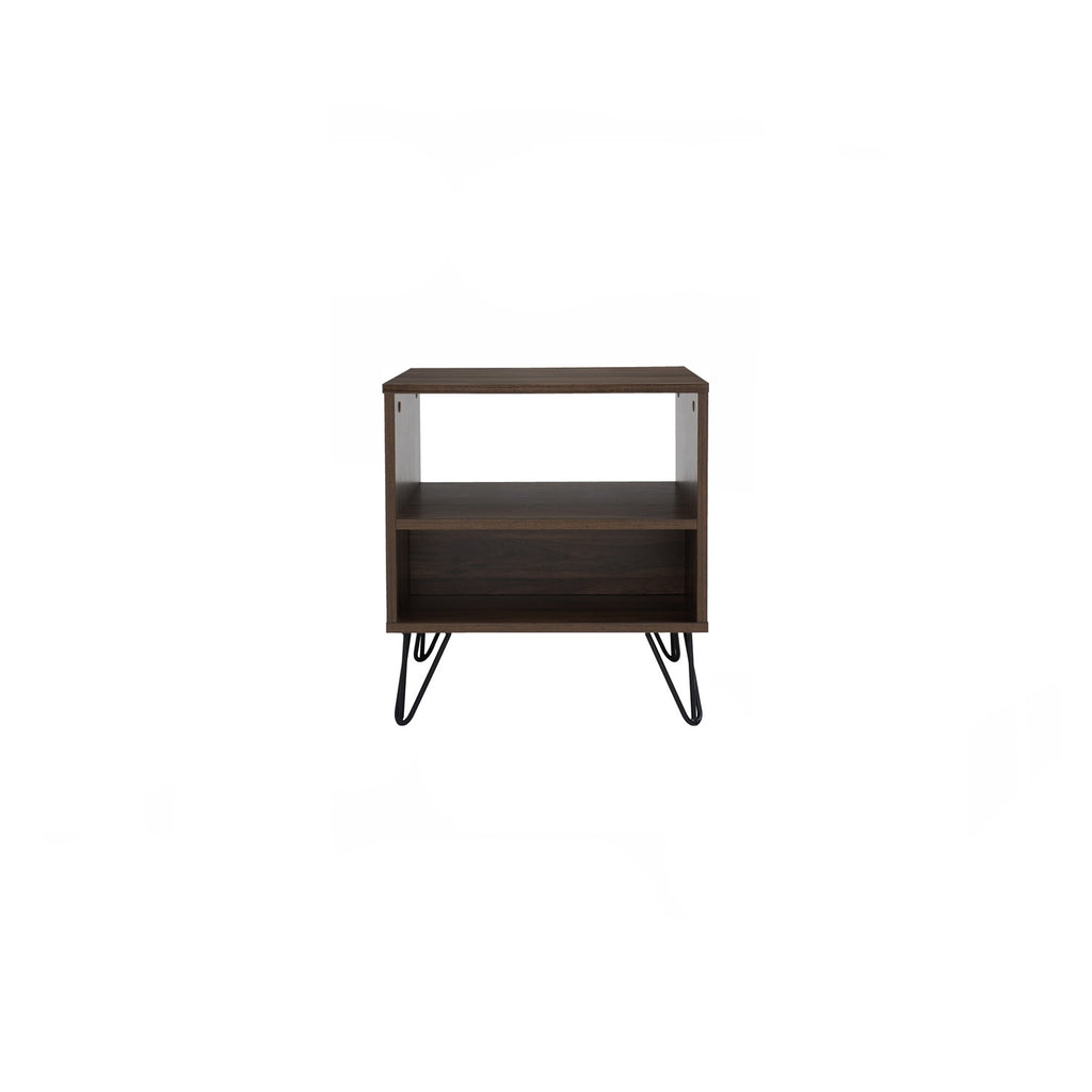 Samos side table in Matt Black Epoxy colour leg, Walnut colour top.