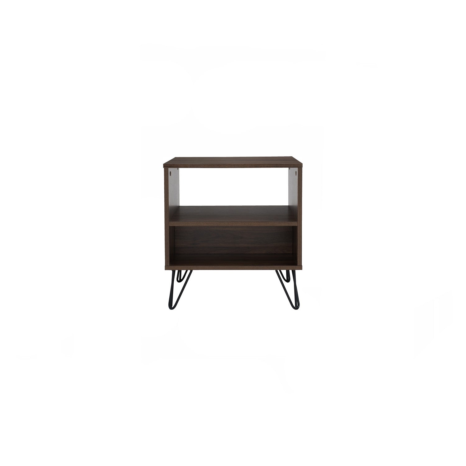 Samos side table in Matt Black Epoxy colour leg, Walnut colour top.