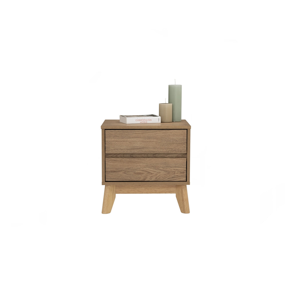 Hirado side table in Natural colour leg, Oak colour top.