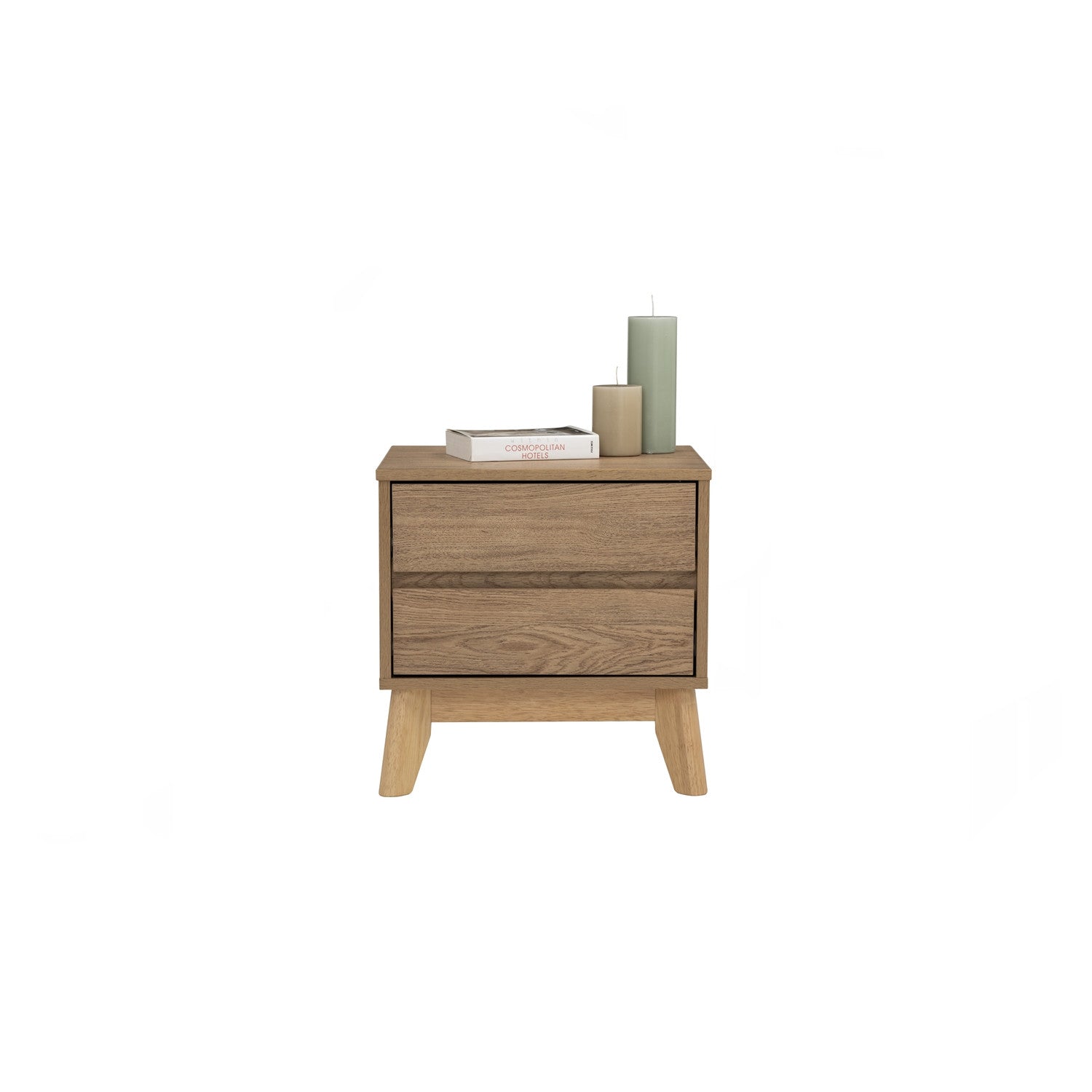 Hirado side table in Natural colour leg, Oak colour top.