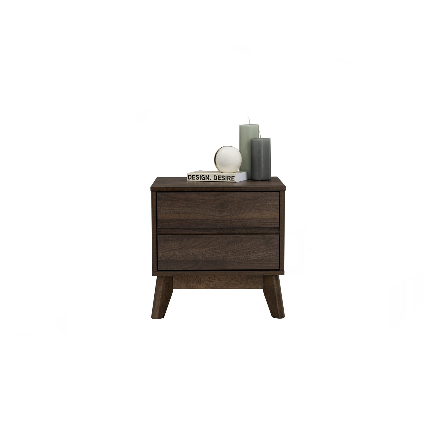 Hirado side table in Cocoa colour leg, Walnut colour top