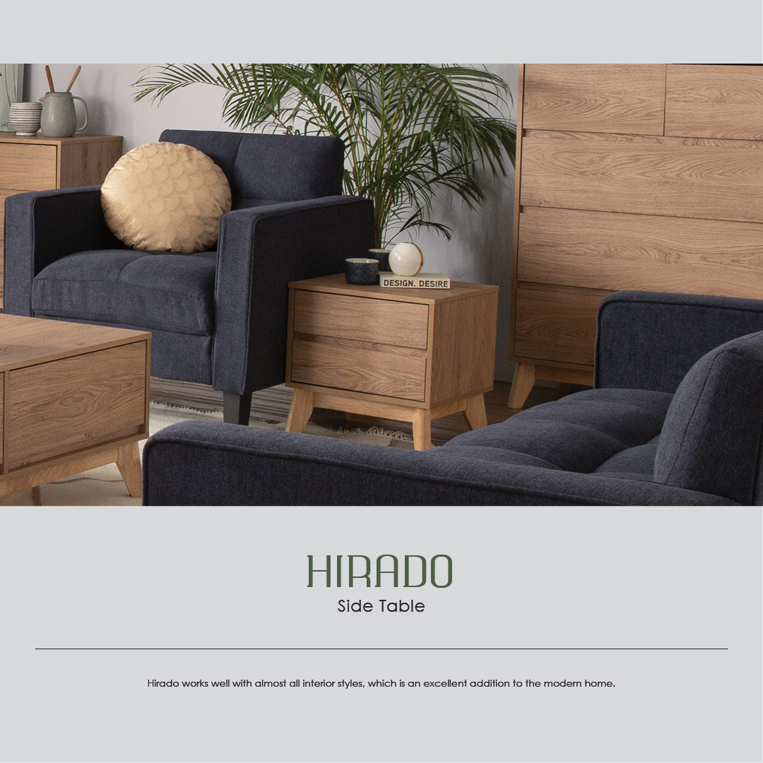 Hirado side table in Cocoa colour leg, Walnut colour top