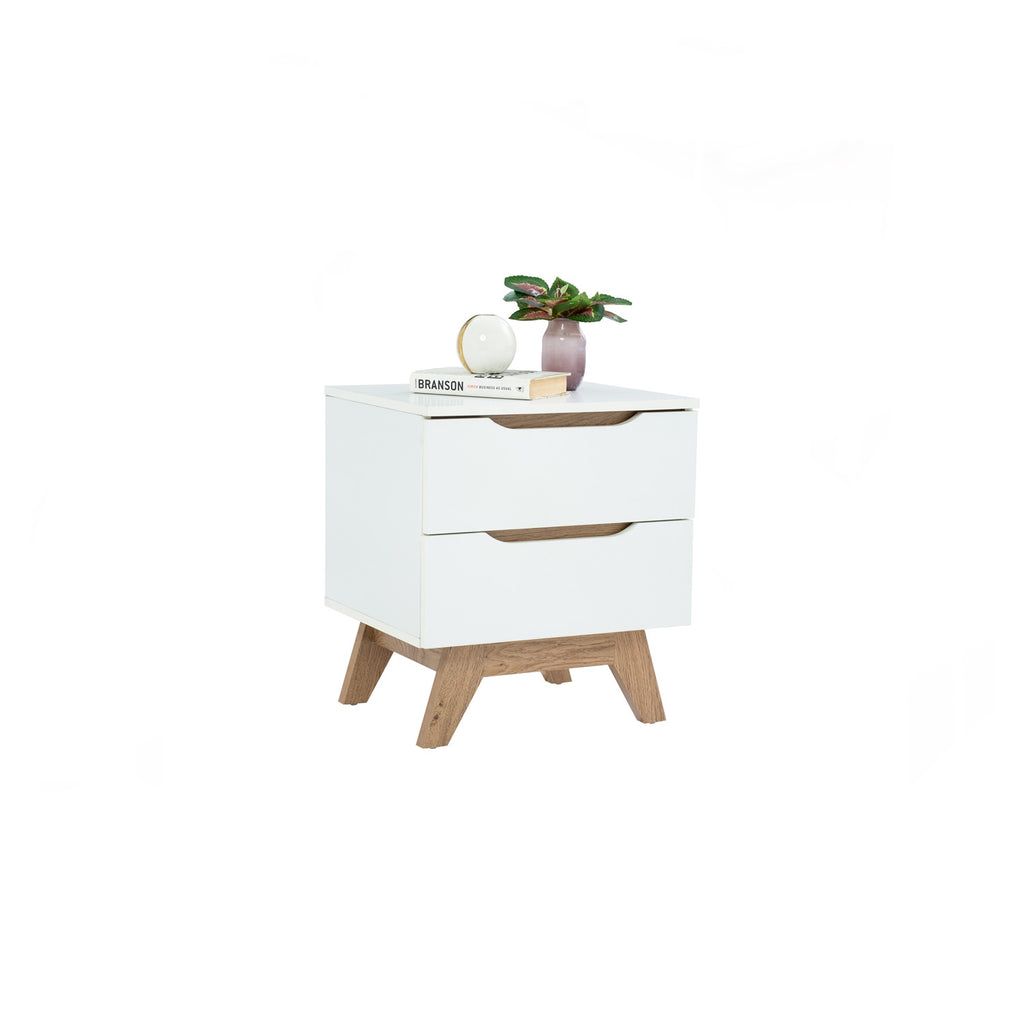 Mando side table in Oak colour leg, White colour top (MB paper).