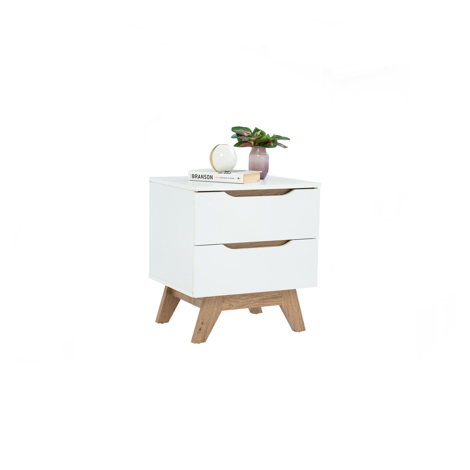 Mando side table in Oak colour leg, White colour top (MB paper).