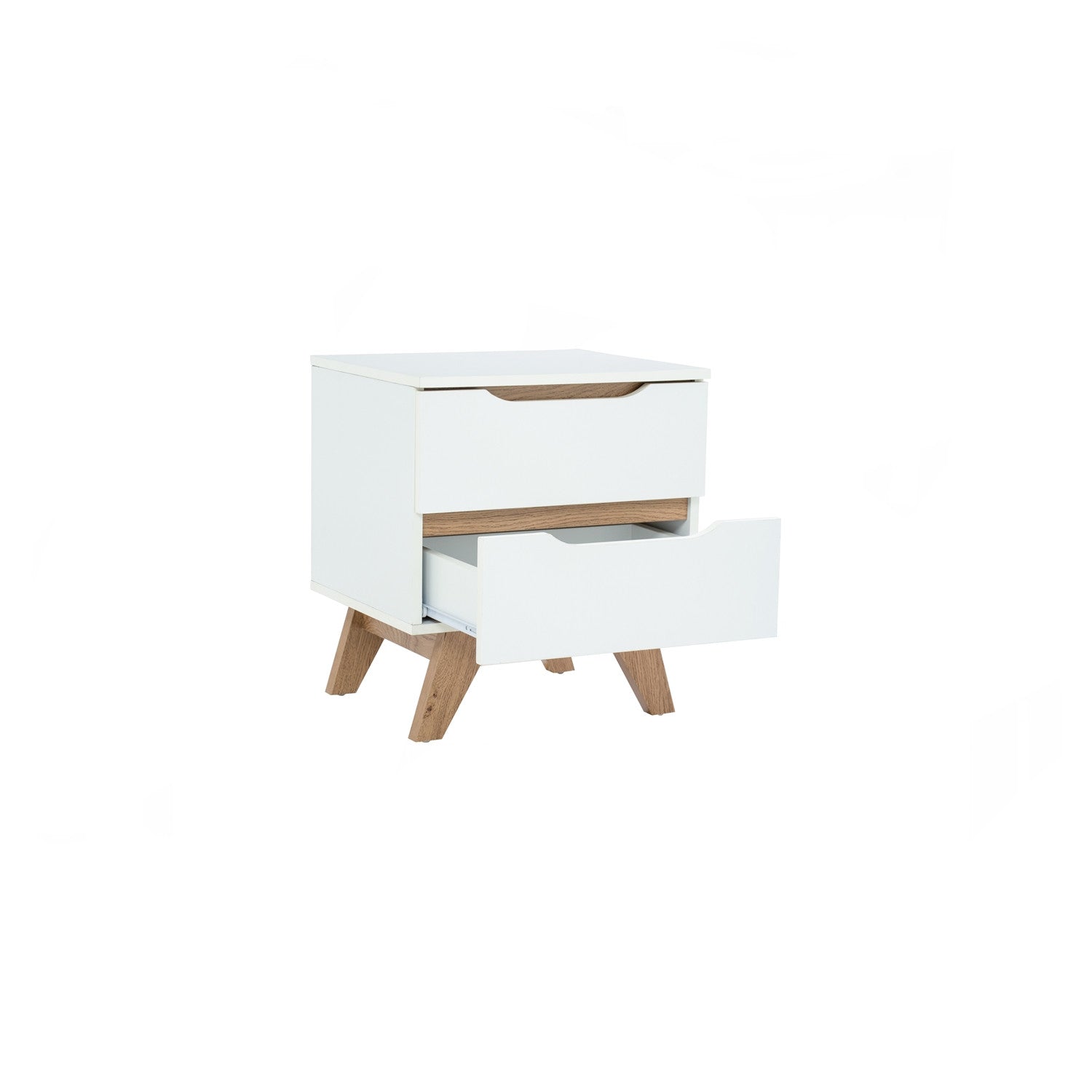 Mando side table in Oak colour leg, White colour top (MB paper).