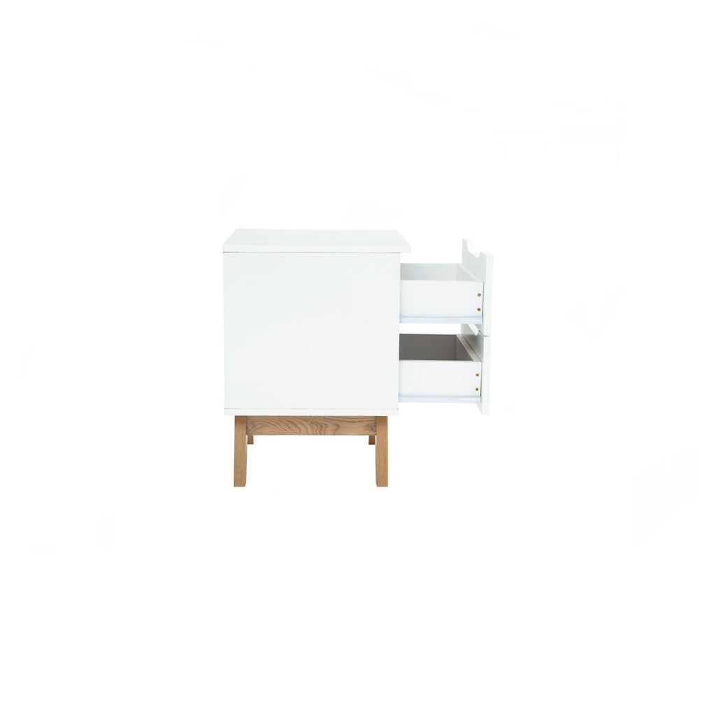 Mando side table in Oak colour leg, White colour top (MB paper).