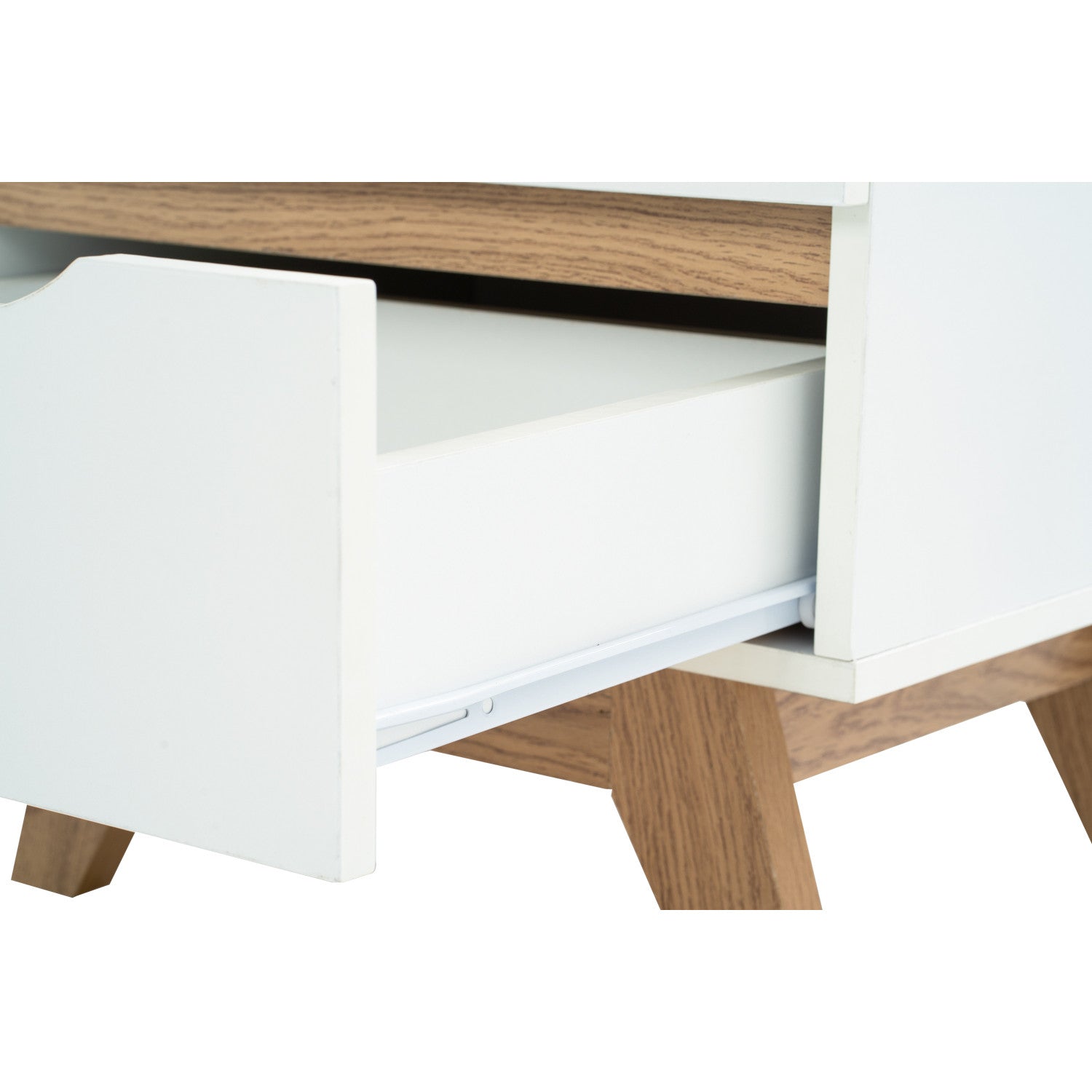 Mando side table in Oak colour leg, White colour top (MB paper).