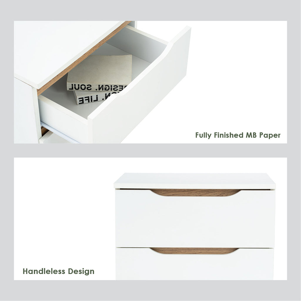 Mando side table in Oak colour leg, White colour top (MB paper).