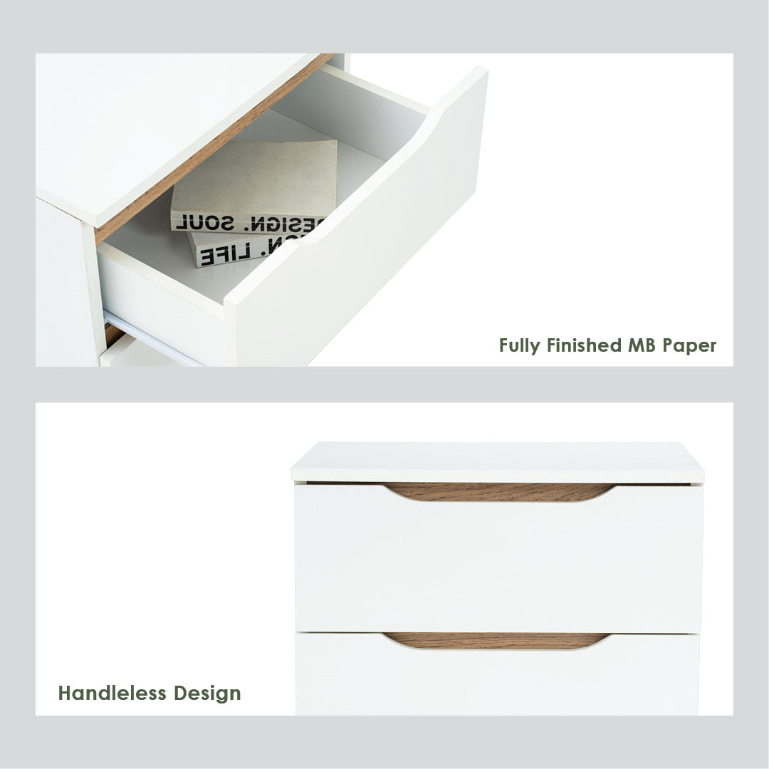 Mando side table in Oak colour leg, White colour top (MB paper).