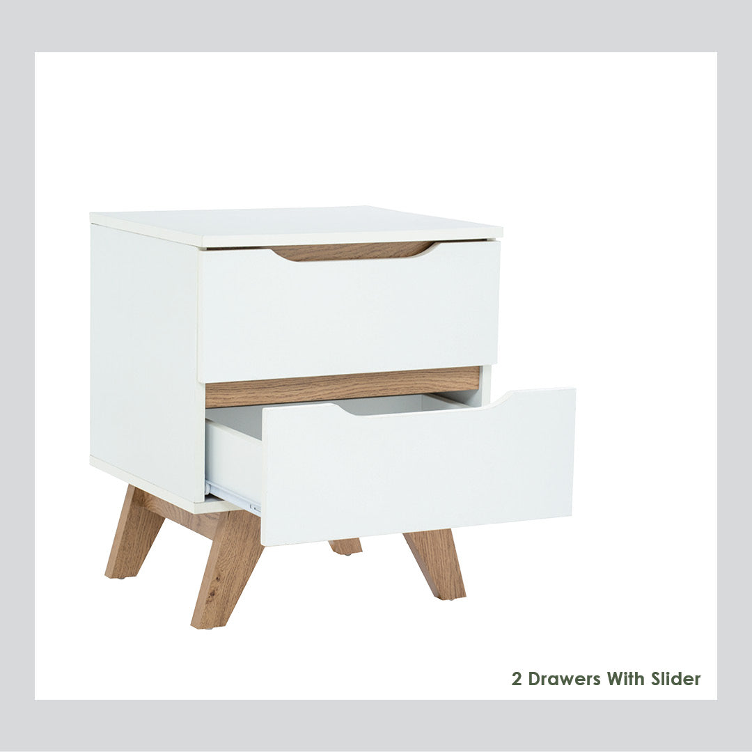 Mando side table in Oak colour leg, White colour top (MB paper).