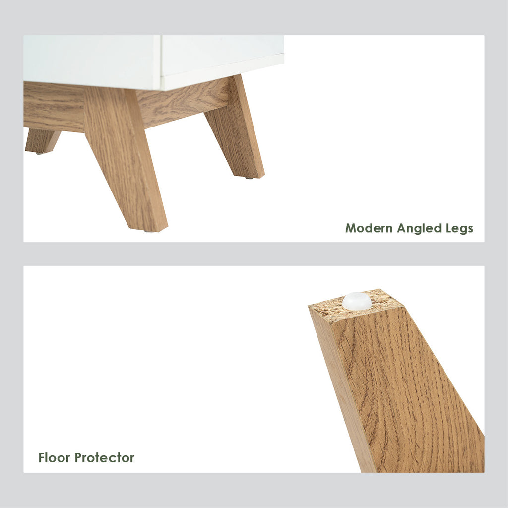 Mando side table in Oak colour leg, White colour top (MB paper).