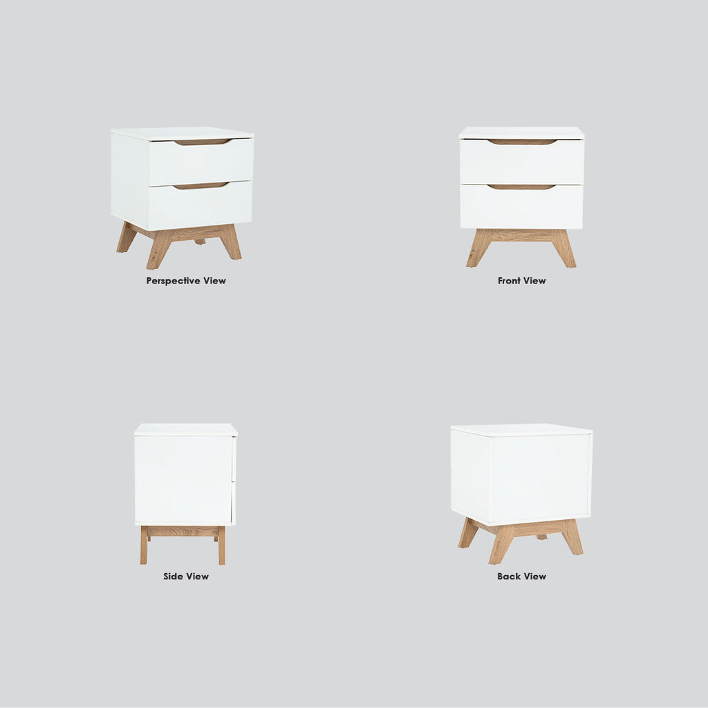Mando side table in Oak colour leg, White colour top (MB paper).