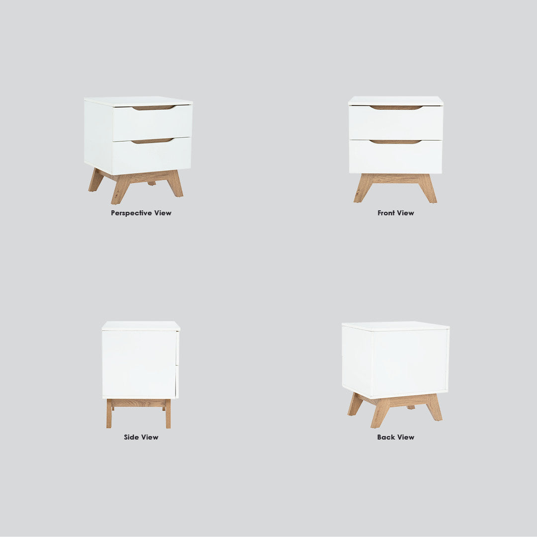 Mando side table in Oak colour leg, White colour top (MB paper).