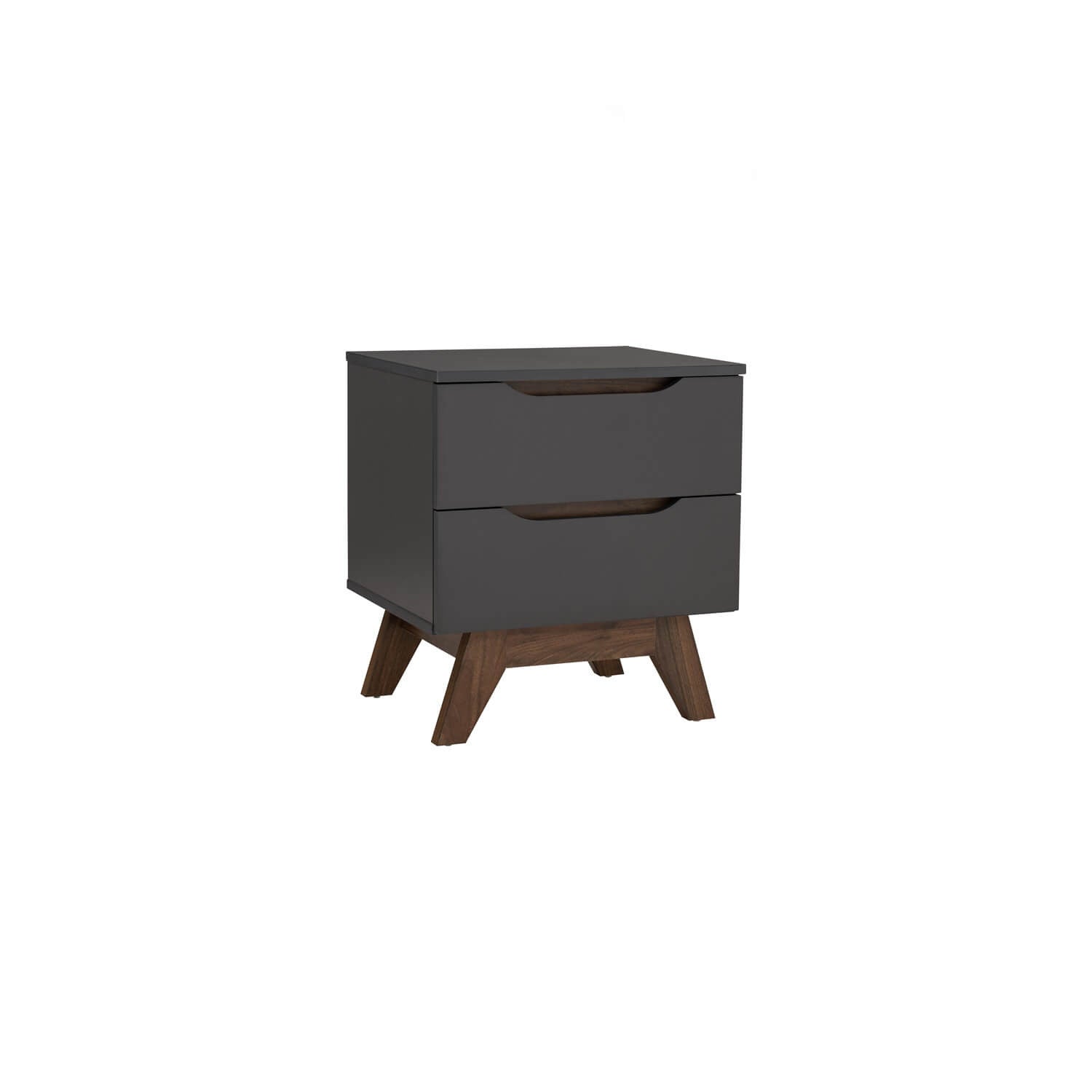 Mando side table in Walnut colour leg, Black colour top.