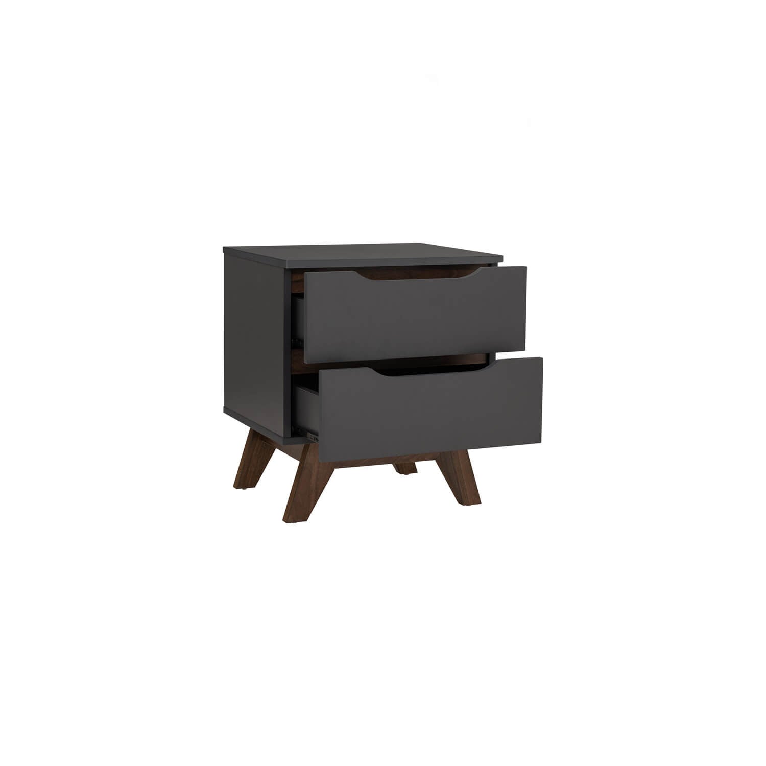 Mando side table in Walnut colour leg, Black colour top.